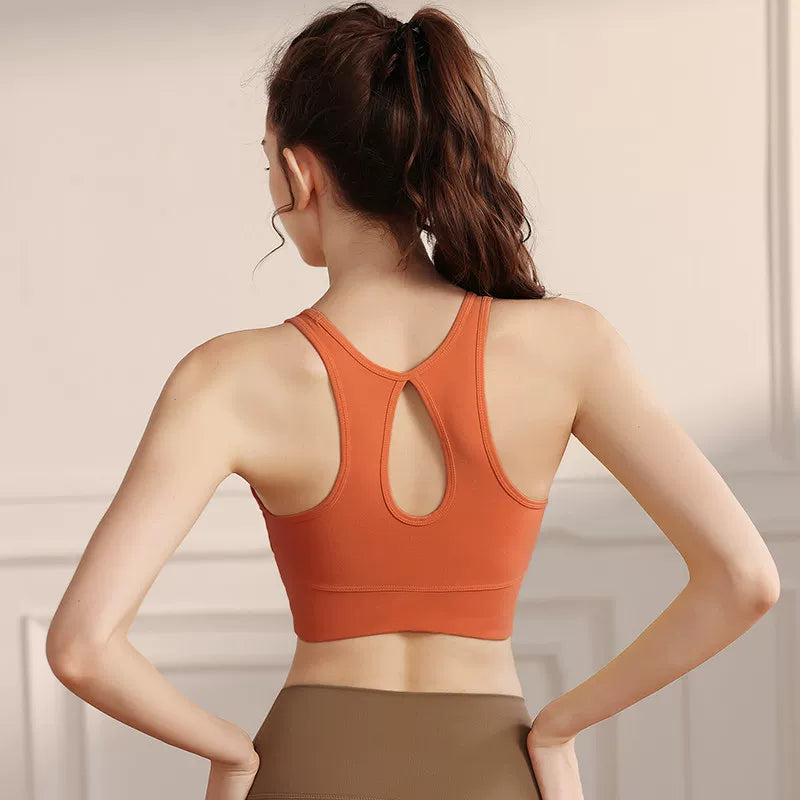 Hamısı bir yerdə idman büstqalteri, zərbəyə davamlı qaçış, yüksək intensivlikli yoqa büstqalteri, sinə yastığı olan Pilates arxası üçün gözəl fitnes jileti