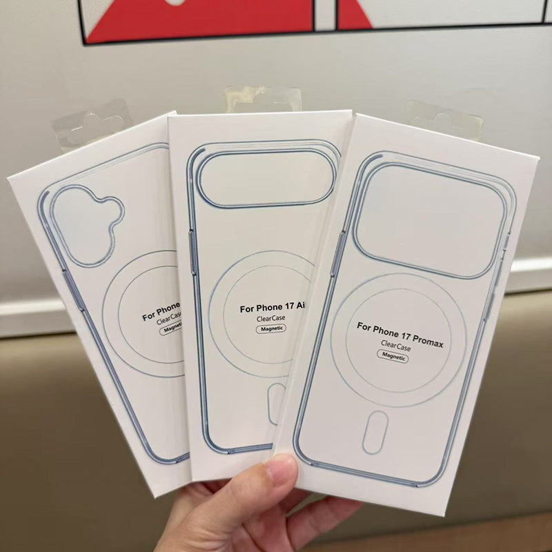 Apple 17 şəffaf maqnit qutusu iPhone 17promax düşməyə qarşı telefon qutusu üçün uyğundur Hava telefonunun qoruyucu örtüyü Apple 17Pro akril sərt çanta 16magsafe böyük çuxur fabrikinin topdan satışı