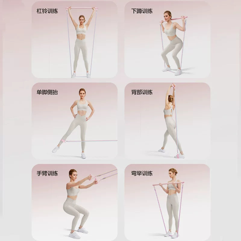 Çiyin açılışı, arxa məşq, ayaq məşqi, fitness yoqa elastik bandı, elastik ip gücü məşqləri, yüksək açılan məşqçi