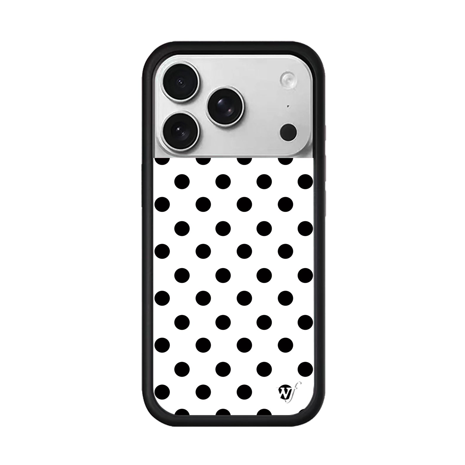 WFWE birgə markalı Polka Dots iPhone15/14/13ProMax/Plus Apple 16Pro mobil telefon üçün uyğun qara və ağ/qəhvəyi/sarı polka nöqtələri WF Avropa və Amerika modası düşməyə qarşı müdafiə