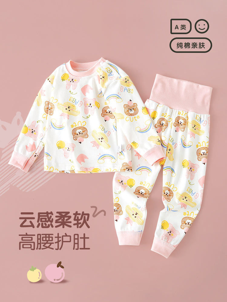 Körpə termal alt paltarı dəsti, təmiz pambıq, alt paltarı, qarın qoruyucusu, payız geyimləri, oğlan və qızlar üçün uzunqol pijamalar, uşaq ev geyimləri