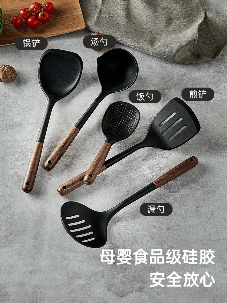 Yerkökü silikon spatula məişət yemək spatula yapışmayan xüsusi şorba qaşığı süzgəc qida dərəcəli yüksək temperatura davamlı dəst