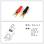 Avtomobil Audio Təmiz Mis Qızıl Kaplama Dinamik Terminalı 2.8/4.8/6.3 Terminal Təmiz Mis Tezlik Bölücü U Formalı Terminal
