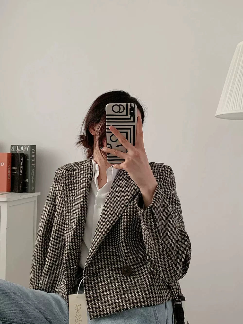 Yaz-Payız Qadınlar üçün Vintage Damaged Blazer Top Chic Ele