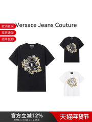 VJC Versace Yeni Kişilər üçün Pambıqdan Qısa Qollu T-Shirt 78GAHC01 CJ01C