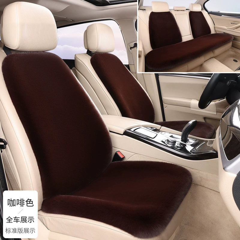 Avtomobil Oturacaq Yastığı Qış Doldurulmuş İstilik Texniki Qalınlaşmış Tək Oturacaq Arxa Sıra Sürüşməyən Tək Parça Üç Parçalı Dəst Neytral Yün Yastıq Dovşan Xəzi İmitasiya