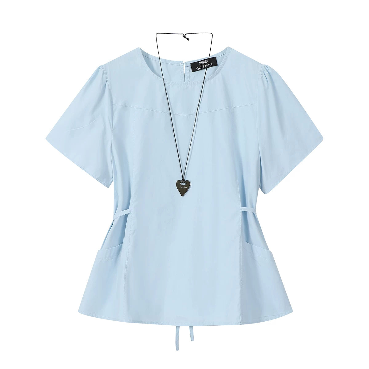 Cholisa Koreya üslubunda qadınlar üçün qısaqol köynək, 2025-ci ilin yeni və çox populyar modeli, yüngül lüks və yüksək səviyyəli, çoxfunksiyalı fransız üslublu top.