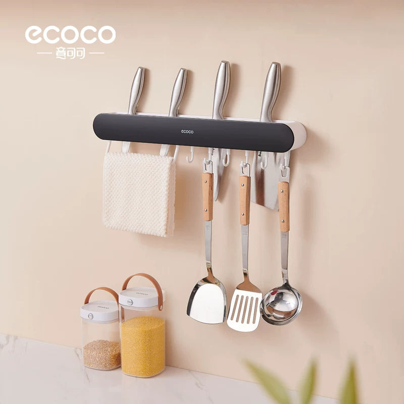 ecoco bıçaq tutacağı divara quraşdırılmış mətbəx ləvazimatları bıçaq çubuq qəfəsi inteqrasiya olunmuş saxlama rəfi çoxfunksiyalı mətbəx bıçağı saxlama rəfi