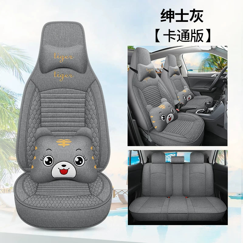 2025 BYD Hiace 07 DM-i Linen Fabric Seat Covers, All Season Universal Car Seat Cushions
