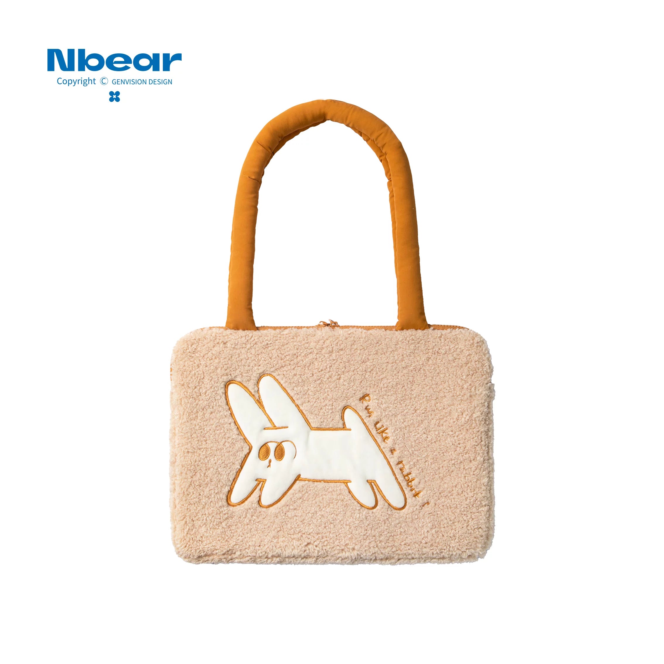Nbear 咻咻Rabbit portativ noutbuk çantası 13/14 düymlük MacBook Apple ipad Lenovo Huawei mate planşet saxlama çantası orijinal Koreya və Yapon sevimli təmtəraqlı tikmə