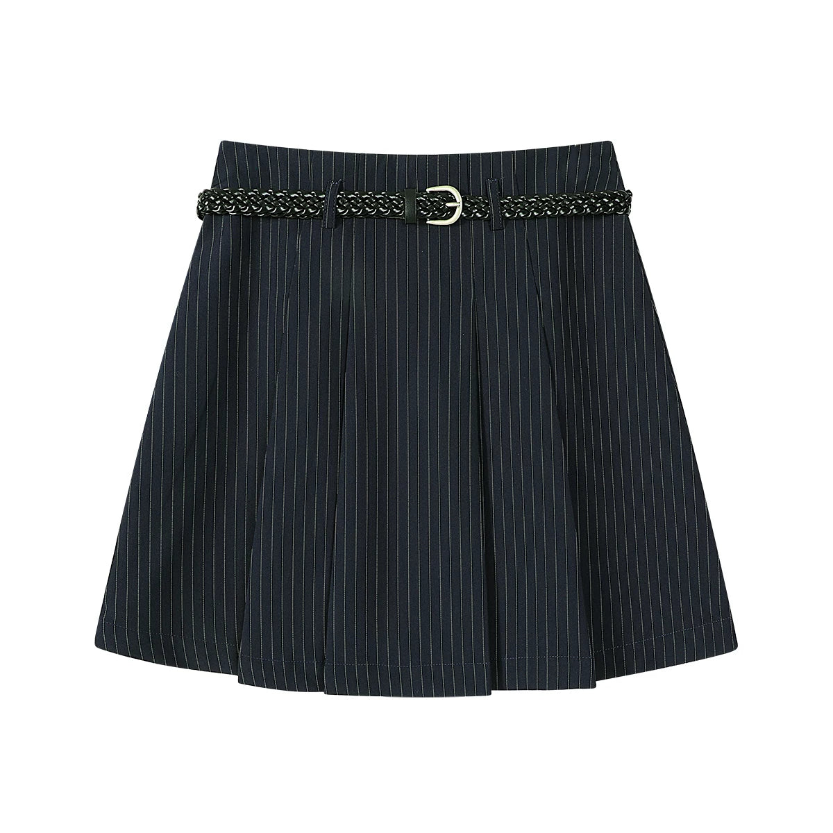 Cholisa-nın qadınlar üçün unikal və gözəl boz zolaqlı gündəlik midi ətəyi, yüksək belli, arıqladıcı A-xəttli qatlı mini ətək, yaz üçün mükəmməldir.