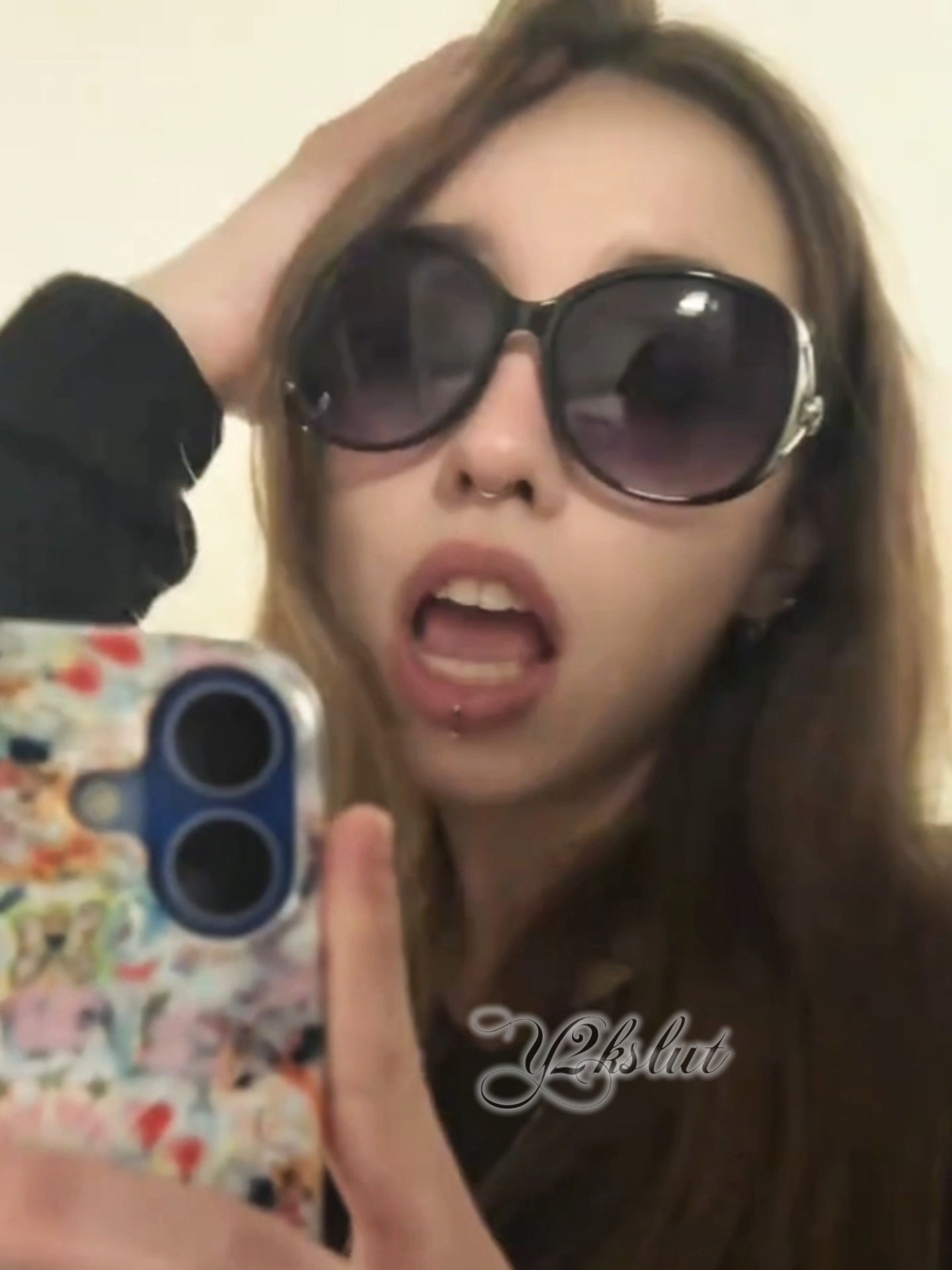 qadınlar üçün y2kslut xarici ticarət ins retro şəxsiyyət vintage tülkü başlı almaz gradient günəş eynəyi