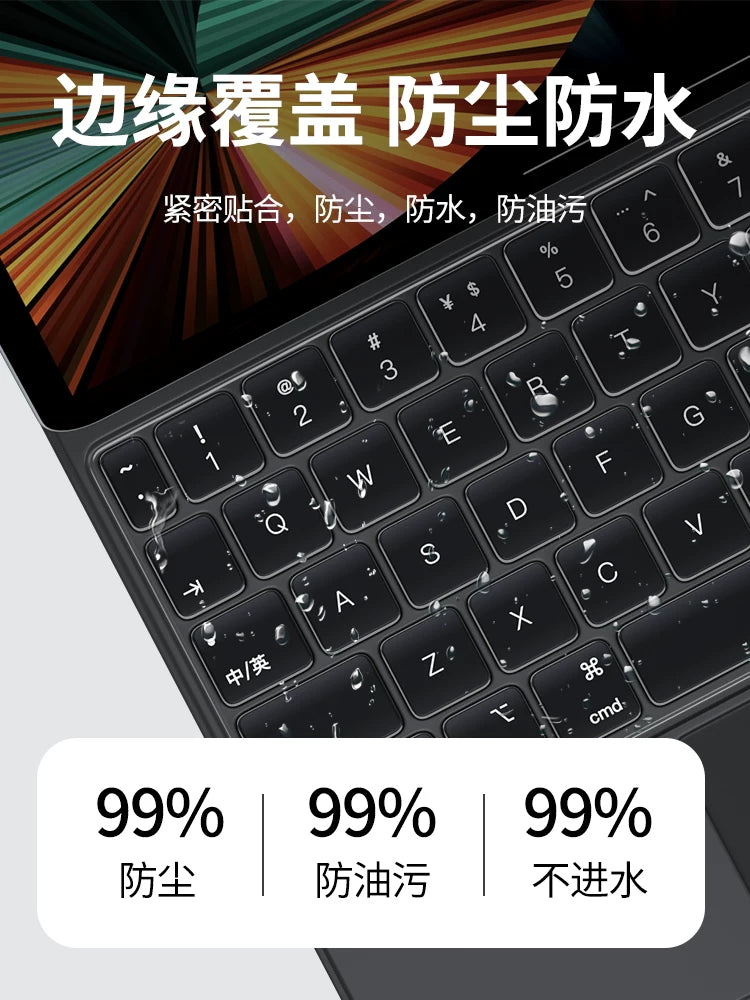 2025 yeni ipad pro11 ikinci idarəetmə klaviatura filmi üçün uyğundur 13 düymlük qoruyucu film Apple ipad air6/7 planşet simsiz Bluetooth klaviatura 11 toza davamlı klaviatura örtüyü silikon şəffaf toz örtüyü