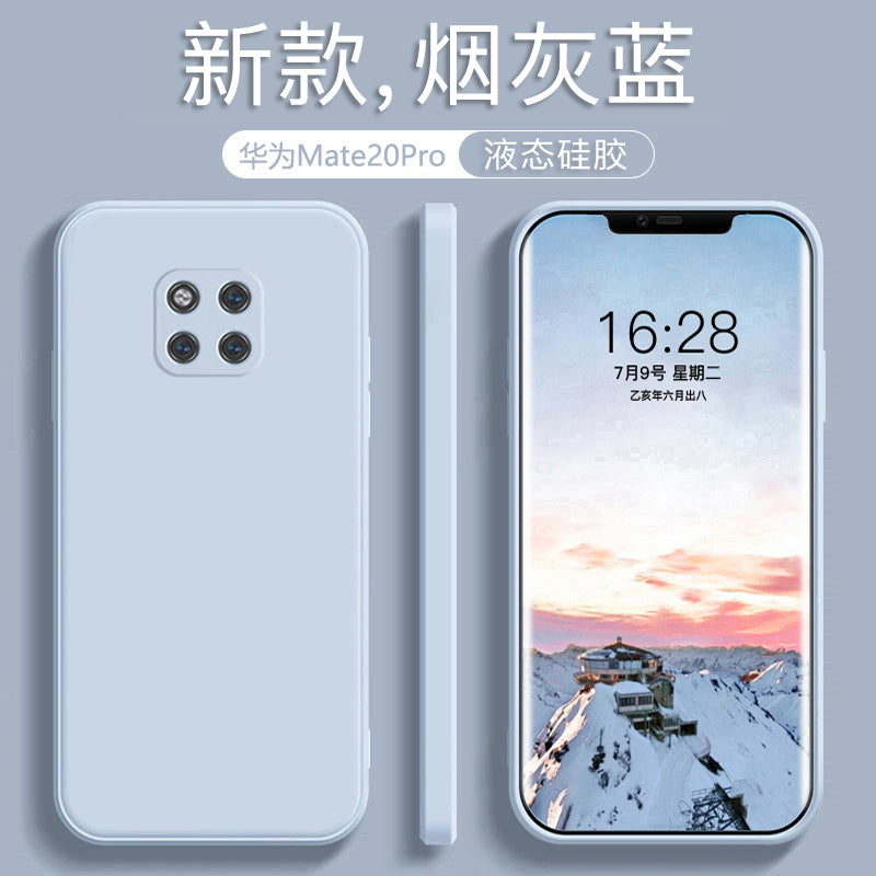 Huawei mate20 mobil telefon qutusu üçün uyğundur mate20pro yeni maye silikon mate20x qrafit qara düşməyə qarşı mobil telefon qutusu sadə işgüzar kişi yumşaq qabıqlı bərk rəngli fərdiləşdirilmiş qadın qoruyucu örtük