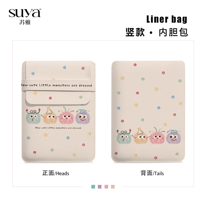 SUYA Suya sevimli furball noutbuk çantası Huawei matebook 14 düymlük Apple macbookneo/air13 Xiaoxin qoruyucu örtük qızlar planşet ipad saxlama çantası üçün uyğundur