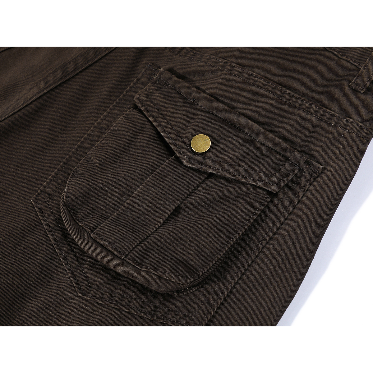 Chorissa Retro Amerika Qəhvəyi Yük Şalvarı Qadınlar üçün Yaz və Payız Yüksək Belli Düz Geniş Ayaqlı Əyri Cins Şalvar