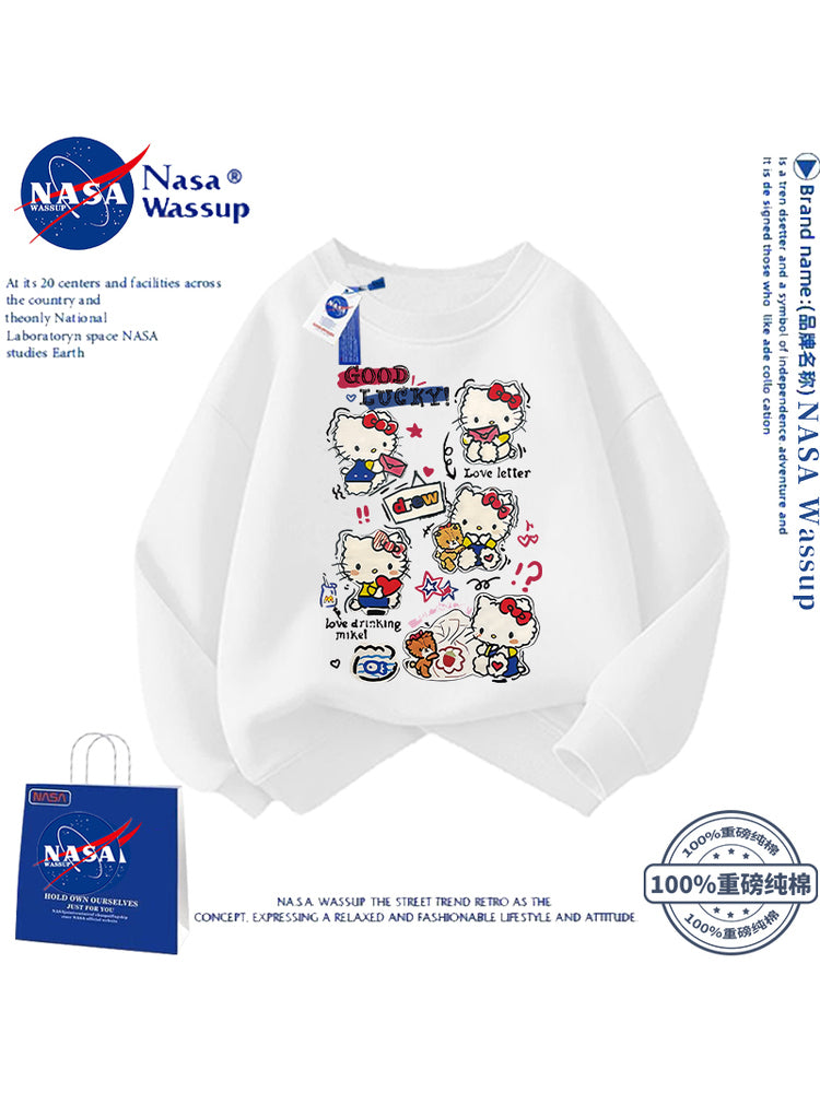 NASA Şirin Cizgi Filmi Pişik Pişik Sviteri Qızlar üçün, Yeni Yaz/Payız/Qış Stilində, Çoxfunksiyalı Boş Oturacaqlı, Ana-Qız Geyimi