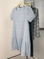 Böyük ölçülü qadınlar üçün yay boyu boş, zərif qısaqol don, böyük ölçülü qadınlar üçün yaraşıqlı və arıqladıcı, unikal və super gözəl A-xəttli ətək