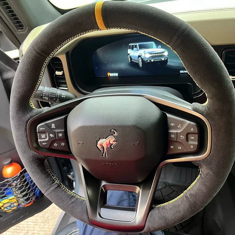 Xüsusi olaraq 2024 Ford Fiat Raptor sükan örtüyü, orijinal dəri, əl ilə tikilmiş, xüsusi hazırlanmış, tam örtüklü interyer modifikasiyası üçün hazırlanmışdır.