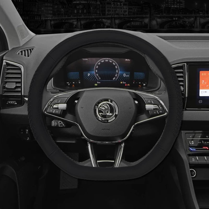 2025 Skoda Octavia Pro sükan örtüyü, Superb Karoq, Kodiaq GT sükan örtüyü, orijinal dəri, bütün mövsüm üçün.