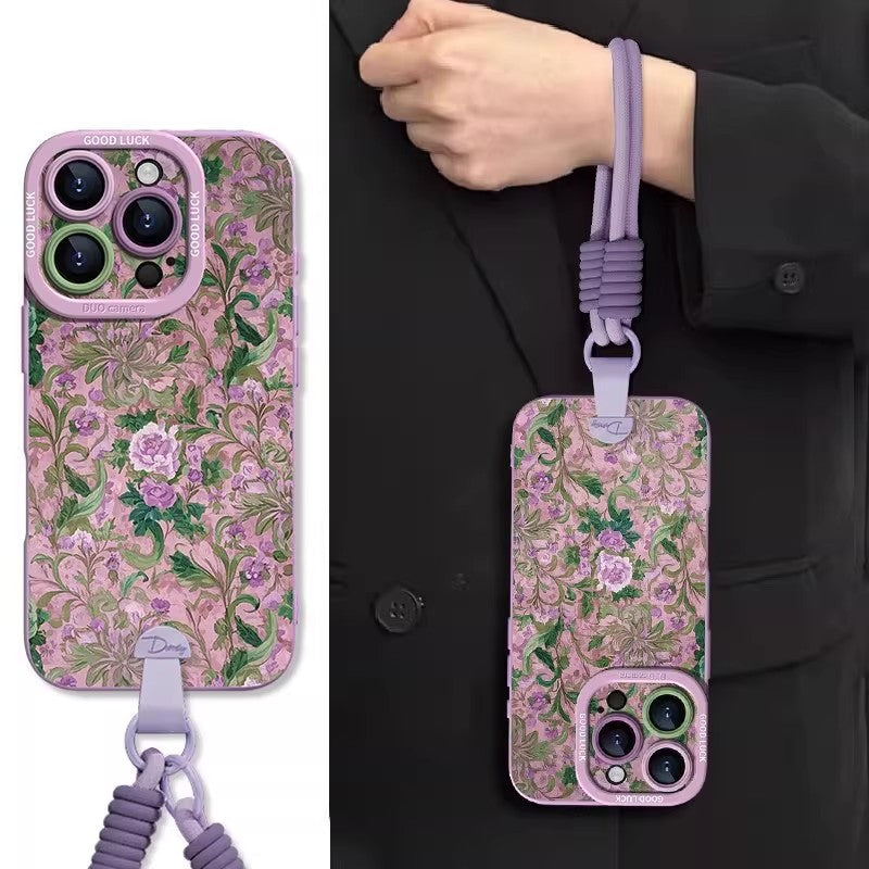 [İdxal edilmiş maye silikon] kordon Apple 17promax mobil telefon qutusu üçün uyğun Fransız Çin üslubu iphone16pro yeni tanrıça 15 super isti 14plus art ins soft 13 temperament 12