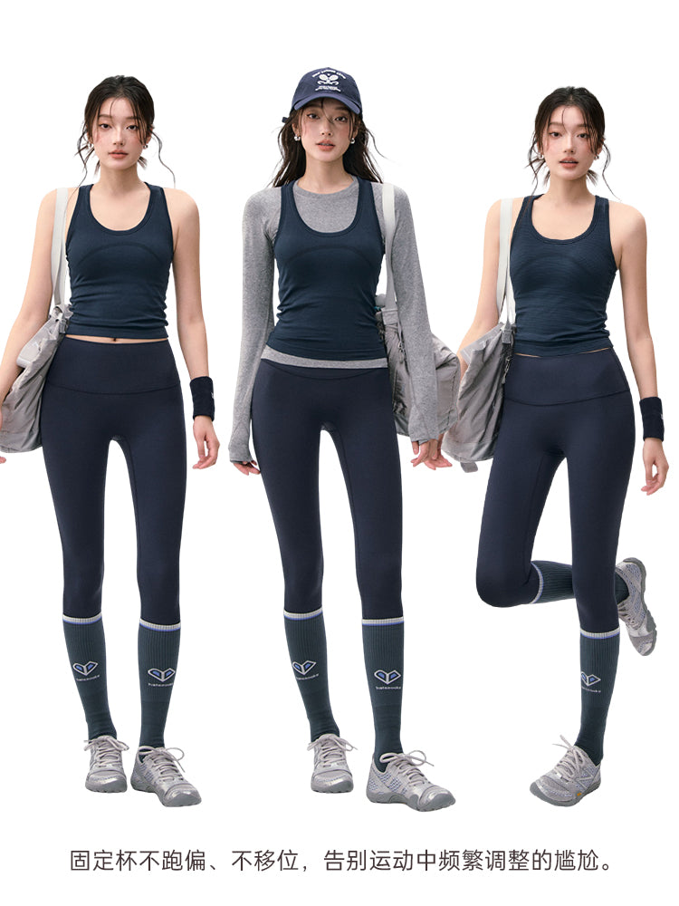 Ağır Atletika Fairy İdman Büstqalteri Qadın Zərbəyədavamlı Yığılmış Qaçış Fitness Geyimi Sabit Kubok Təlim Yoqa Geyimi Üst