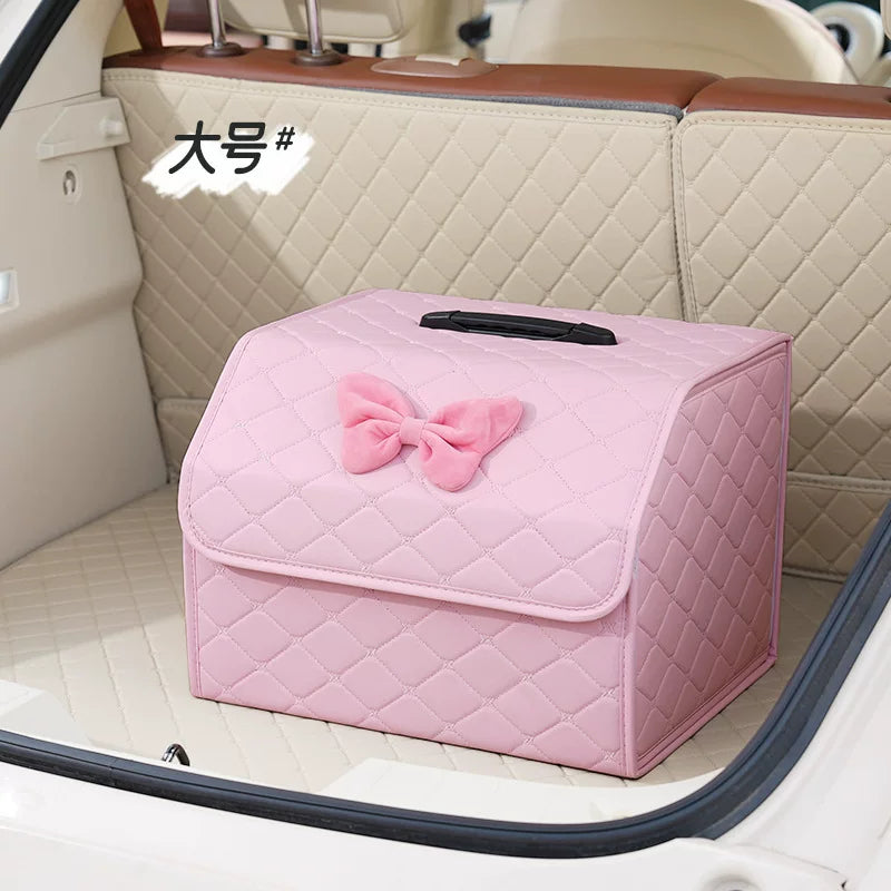 Yaradıcı dəri qatlanan avtomobil baqaj qutusu, universal avtomobil saxlama təşkilatçısı.