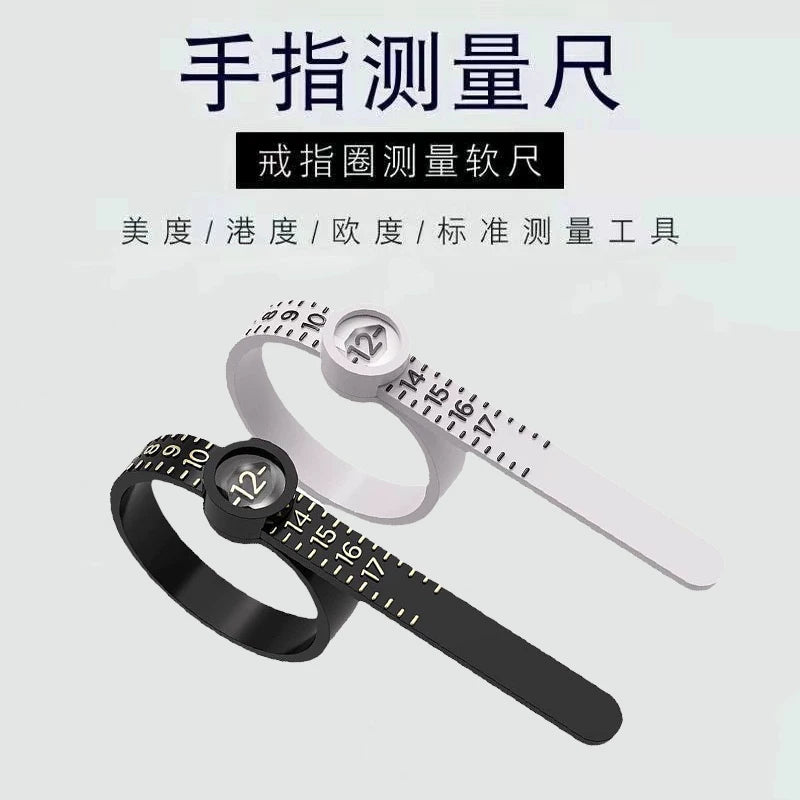 Barmaq ölçmə yumşaq hökmdarı böyüdücü şüşə üzük ölçüsü ölçmə dairəsi Hong Kong kodu barmaq ölçüsü ölçmə dairəsi portativ alət