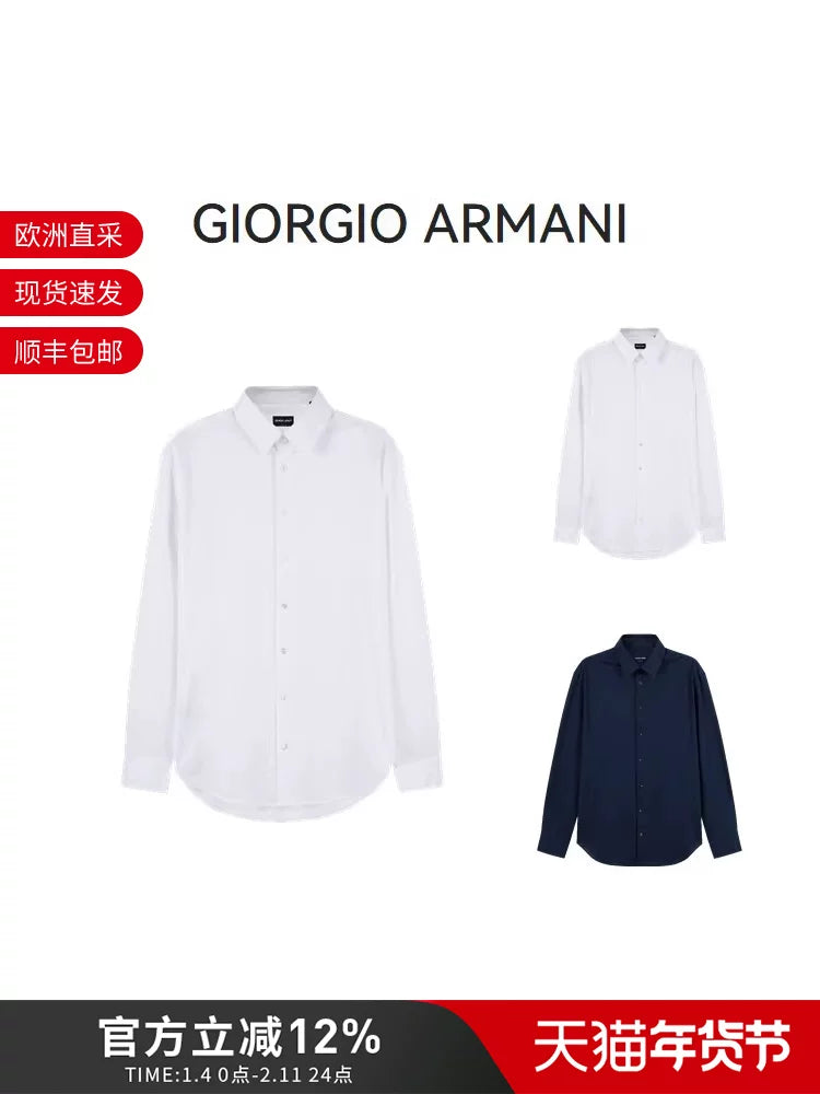 Giorgio Armani Kişi Pambıq Uzunqol Köynək 8WGCCZ97 JZ071