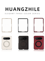 Huawei puraxmax düz dəri hər şey daxil mobil telefon qutusu, maqnitli yeni geniş qatlama kollektor nəşri mötərizəsi, geniş enli qatlanan xarici ekran çərçivəsi, temperli film, xarici ekran filmi, menteşə, mərkəzi oxun qorunması, sadə üçün uyğundur