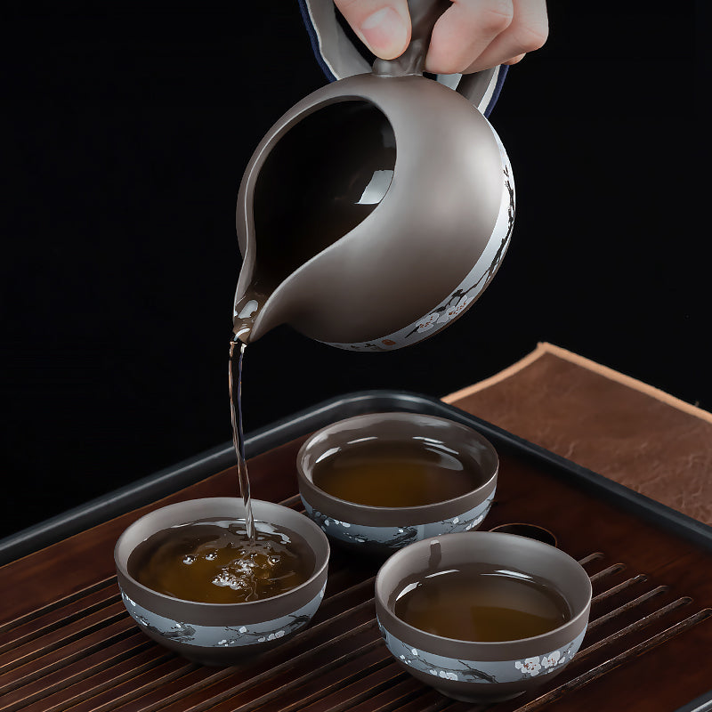 Zisha Kung Fu çay dəsti ev qonaq otağı yüngül lüks çay dəsti ofis qəbulu Çin çaydanı çay fincanı