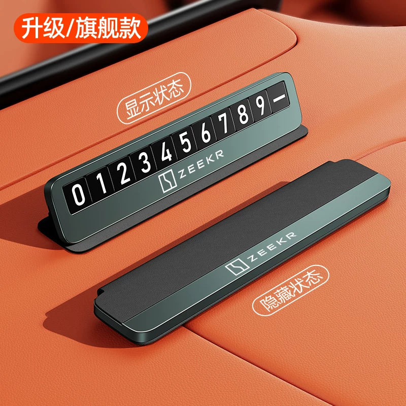 ZEEKR 001/007/7X/009/MIX Müvəqqəti Parklanma üçün Xüsusi Avtomobil Hərəkət Telefon Nömrəsi Nişanı