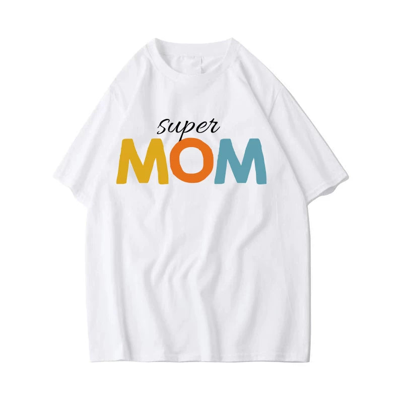 Koreya üslubunda oğlan və qız uşaqları üçün yay ağ hərfli futbolka, dairəvi yaxalı, qısa qollu gündəlik.