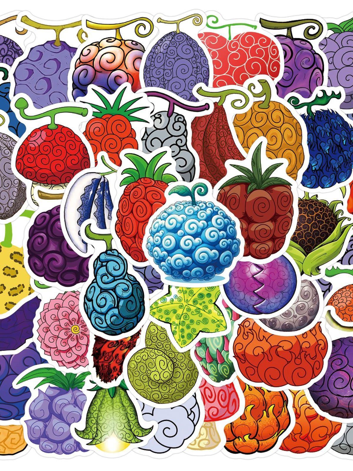 One Piece One Piece Luffy Zoro Ace Devil Fruit Sticker Noutbuk Mobil Telefon Skuter Sticker