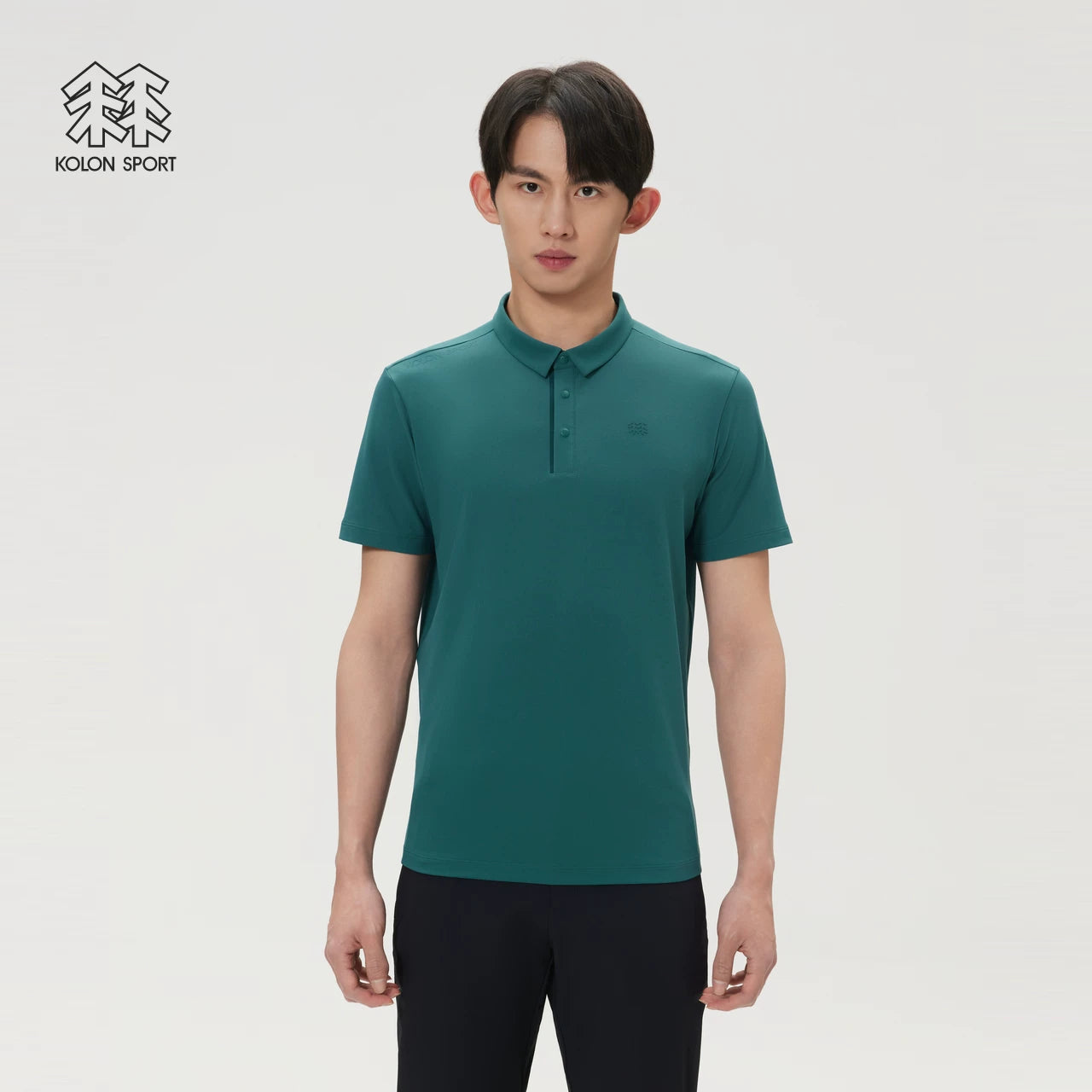 KOLON SPORT Kolon nəm uducu tez quruyan antibakterial kişi köynəyi kontrastlı qısaqollu pike POLO köynək