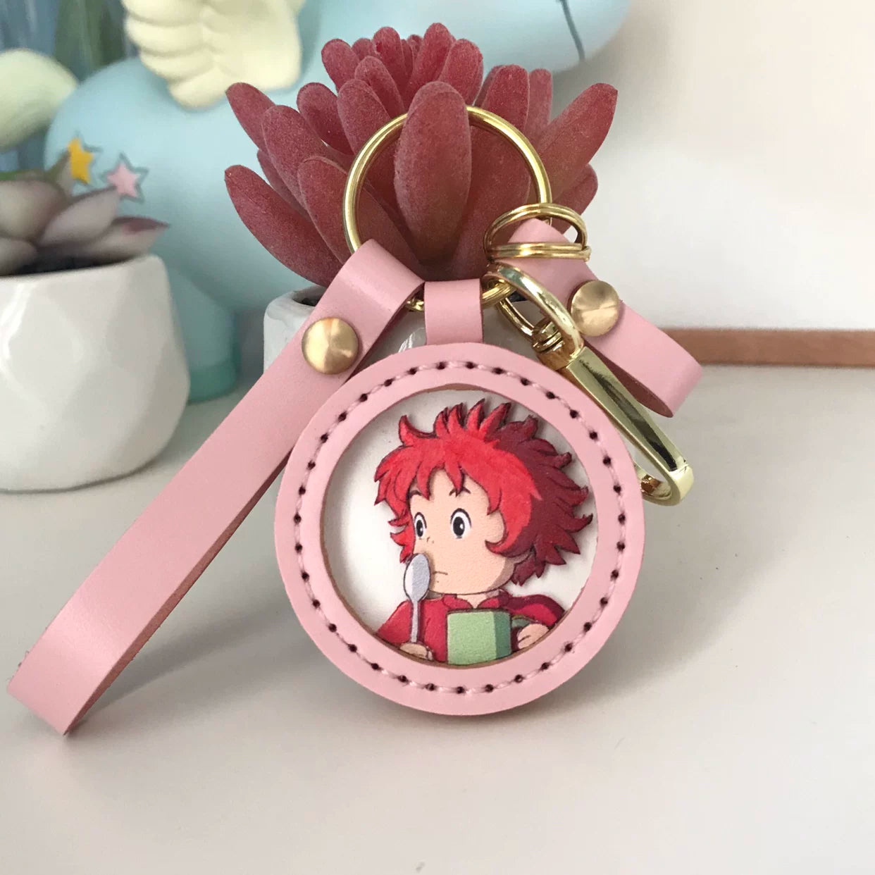 Ponyo Sosuke açar zənciri, əl işi, yaradıcı, fərdiləşdirilmiş avtomobil açarı kulonu, çanta şarfı, cütlüklər üçün ad günü hədiyyəsi.
