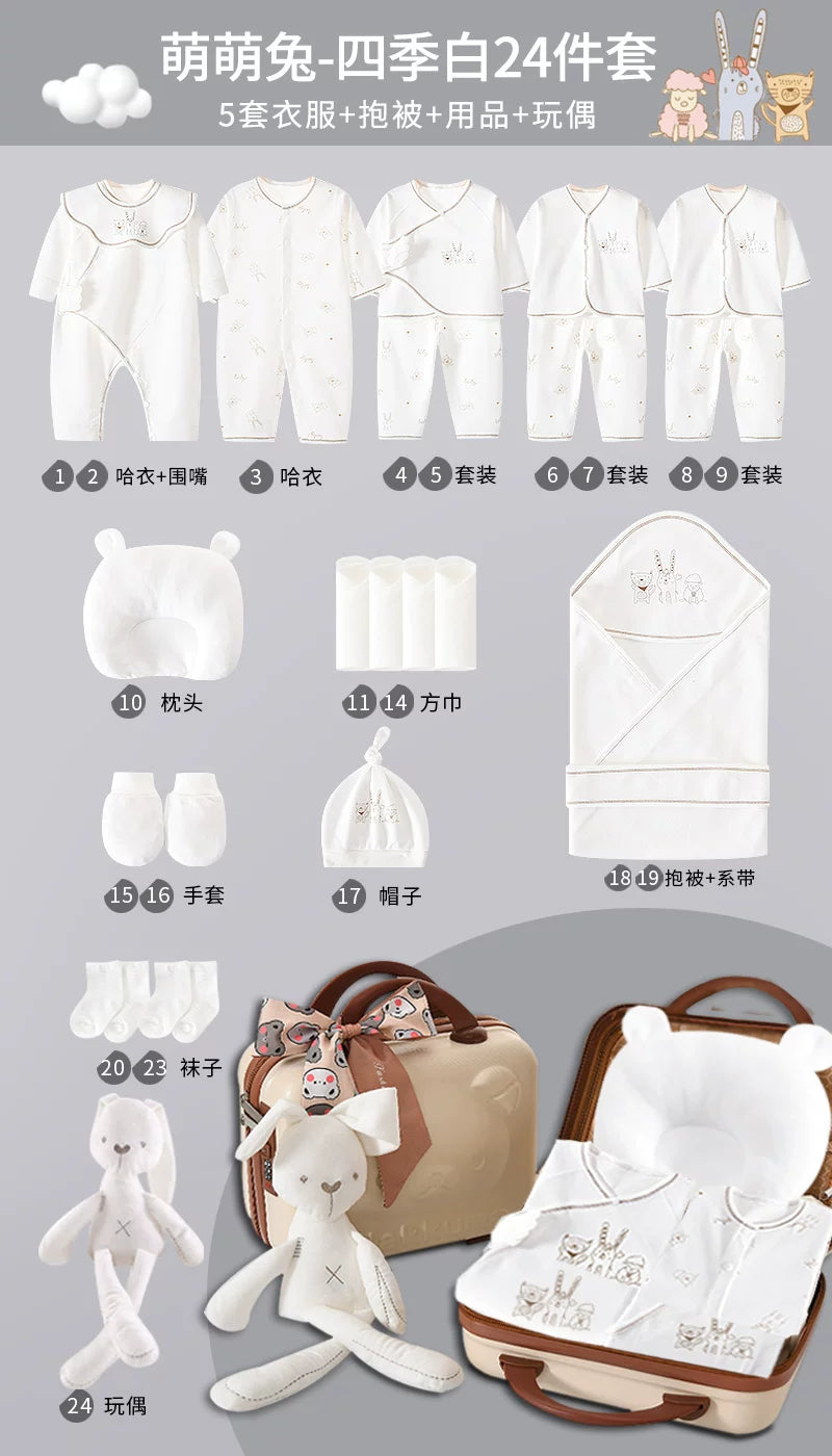 Yenidoğulmuş körpə geyimləri hədiyyə qutusu payız və qış dəsti, yeni doğulmuş körpənin bir aylıq qeyd etmə hədiyyəsi, yüksək səviyyəli ləvazimatlar