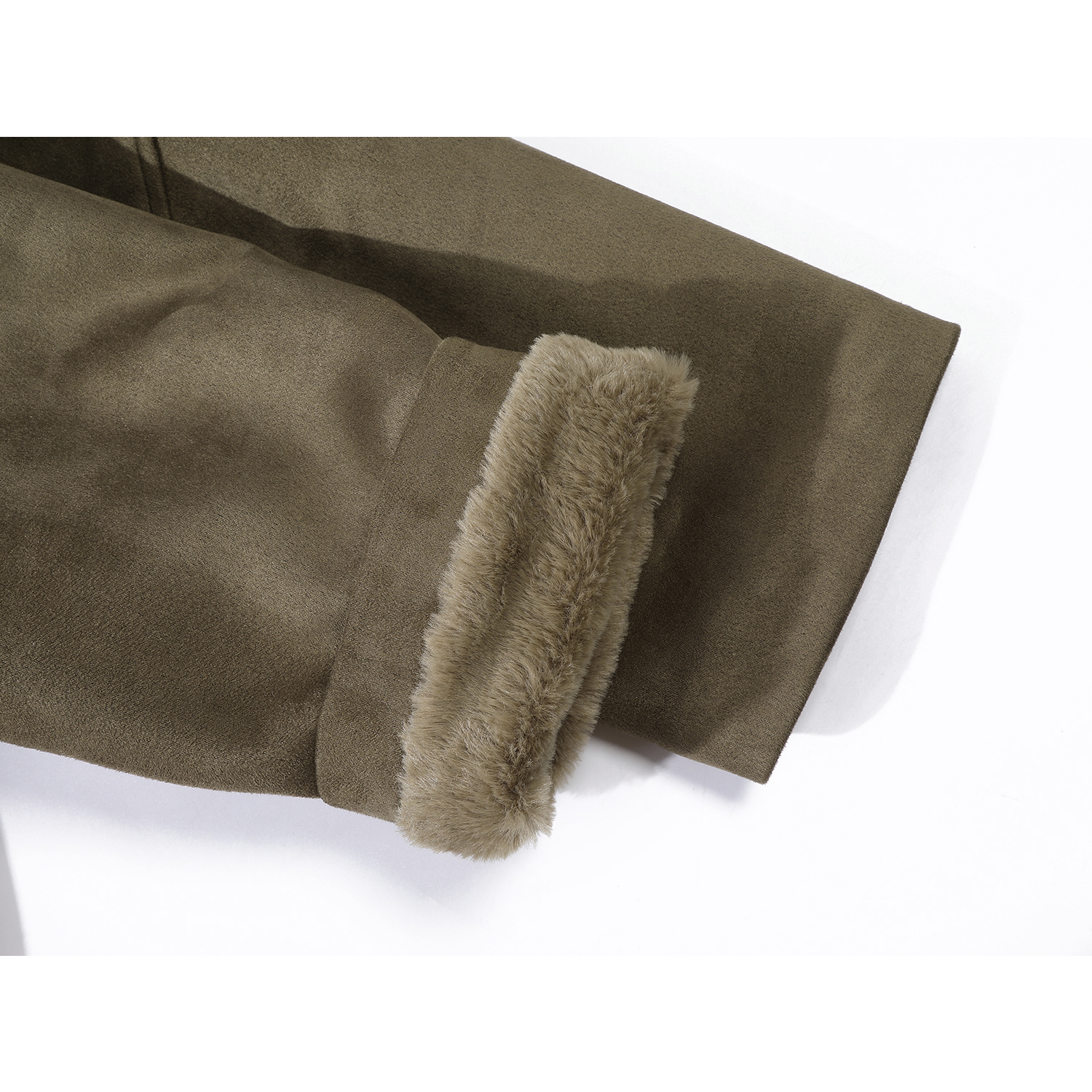 Chalisa Qadınlar üçün Yüksək Uclu Orta Uzunluqlu Zamşa Yun Astarlı Qalın Palto, Retro Amerika Üslublu İsti Gödəkçə, Payız və Qış