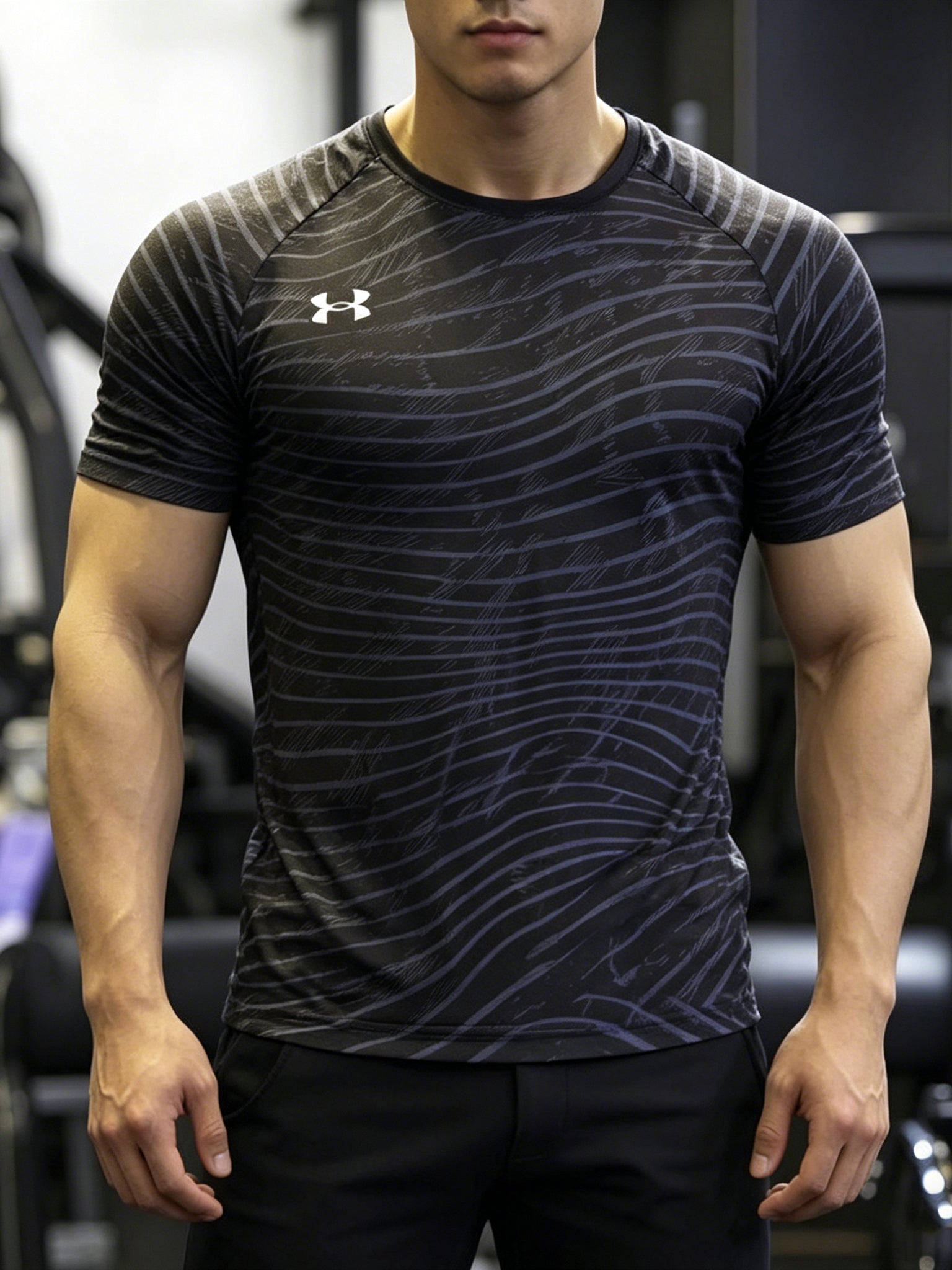 UA Under Armour tez quruyan qısaqol kişilər üçün orijinal yay nəfəs alan fitnes geyimi idman məşq gödəkçəsi tez quruyan köynək