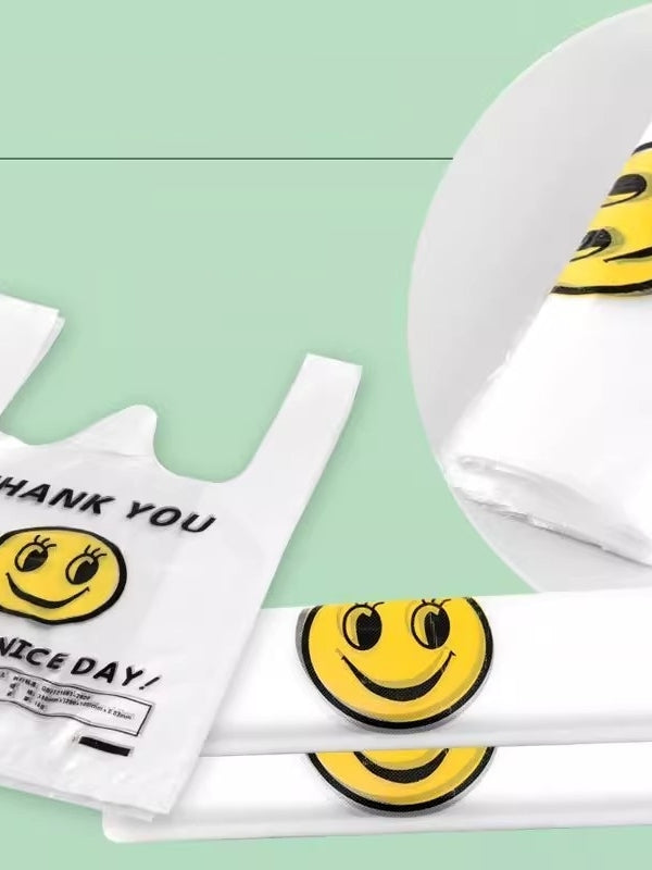 Plastik torba smiley face plastik torba supermarket paket çantası əl çantası rahatlıq çantası