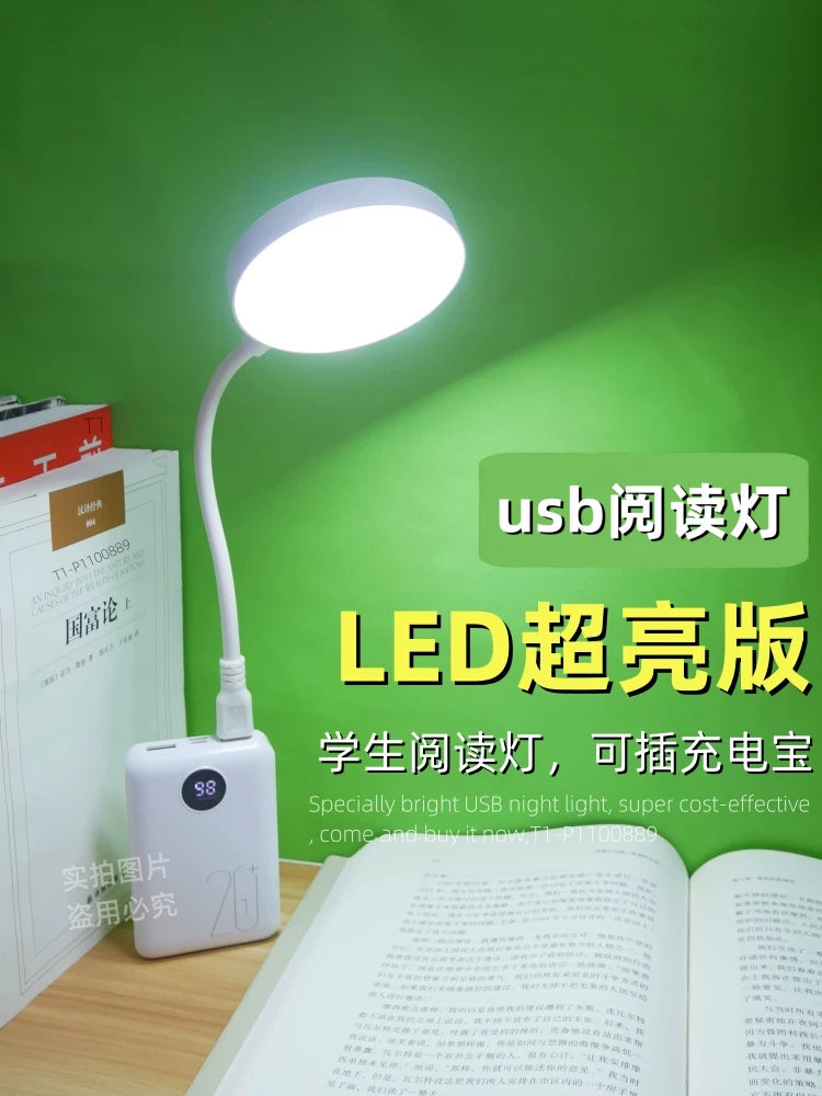 usb işığı gecə işığı tələbə öyrənən göz qoruyucu stolüstü lampa enerji bankının yataqxanasına qoşulmuş mini yüksək güclü parlaq LED super parlaq