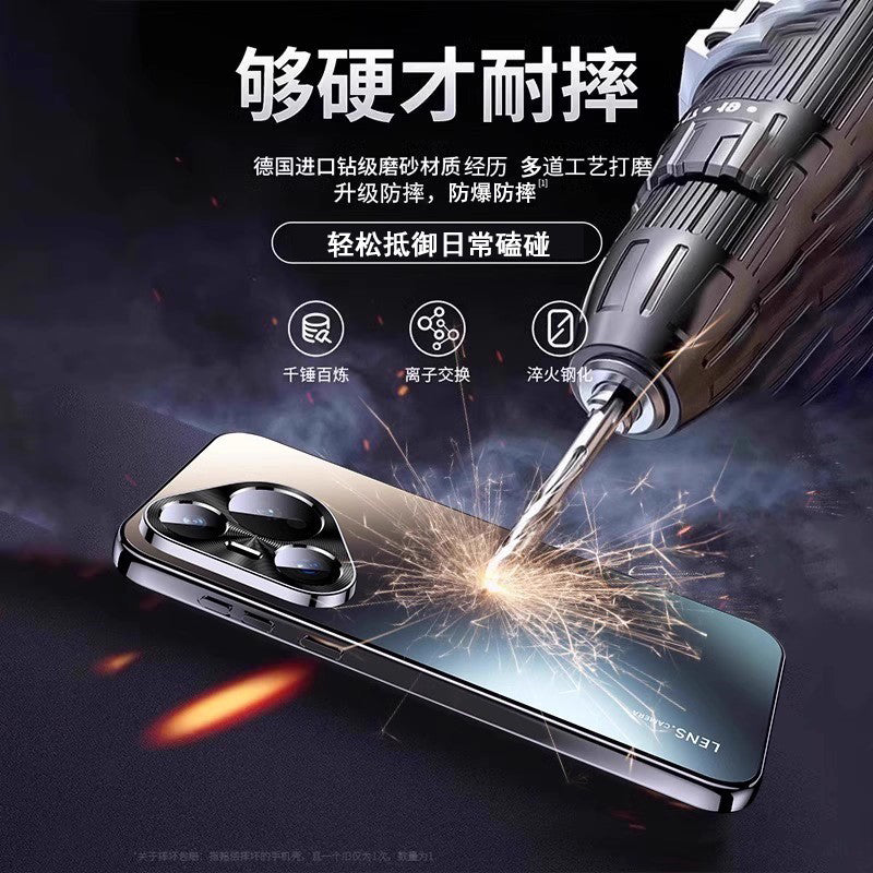 [Super düşməyə qarşı] Huawei pura70pro mobil telefon qutusu pura80ultra lens üçün uyğun olan yeni şaxtalı şüşə qoruyucu örtük hər şey daxil p60 payız əleyhinə 2024 yüksək səviyyəli niş por+xarici x