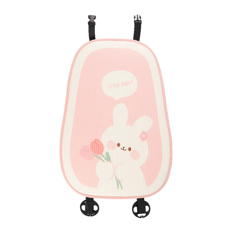 Car seat cushion, summer ice silk cooling cushion, cute one-piece for girls, all-season, back seat cover.