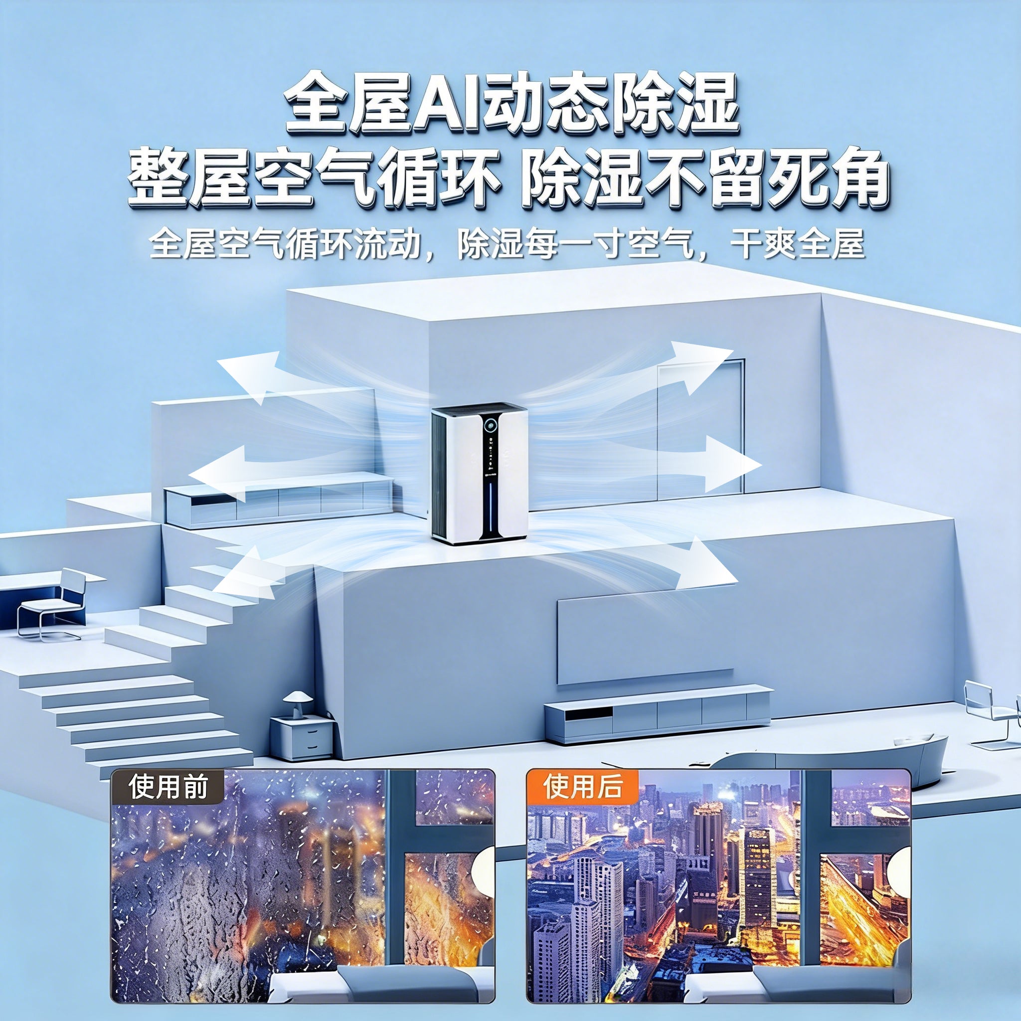 Suning Yipin nəmləndirici ev səssiz nəmləndirici nəm udma qapalı qurutma kiçik hava təmizləyicisi 2026 yeni