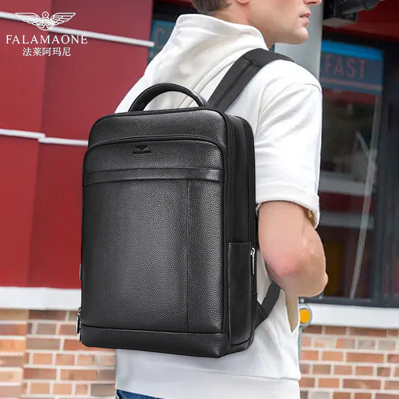 Fala Armani-nin yeni kişilər üçün orijinal dəri bel çantası, ofis noutbuk çantası, səyahət çantası, gənclər üçün dəbli çanta.