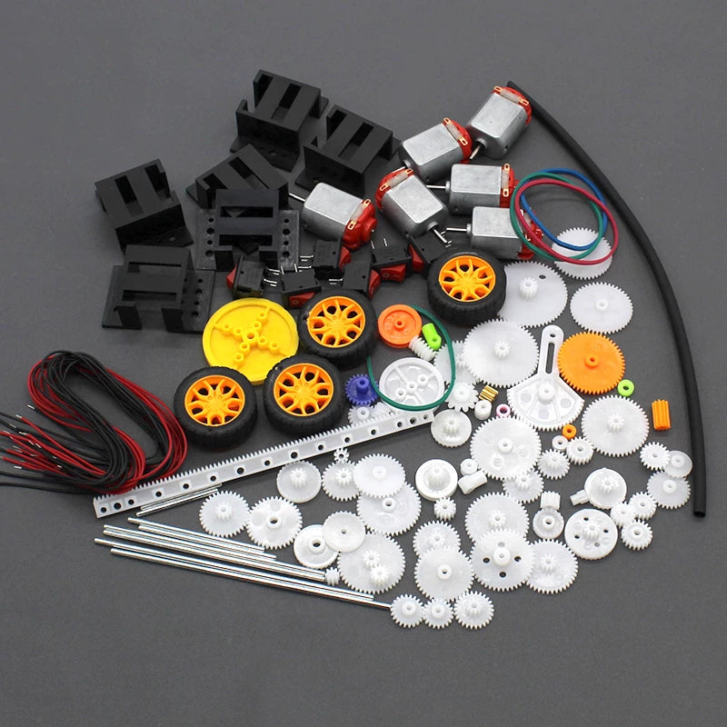 Texnologiya modeli material paketi dişli və rəf modeli oyuncaq aksesuarları diy avtomobil modeli gəmi modeli elmi təcrübə kiçik motor