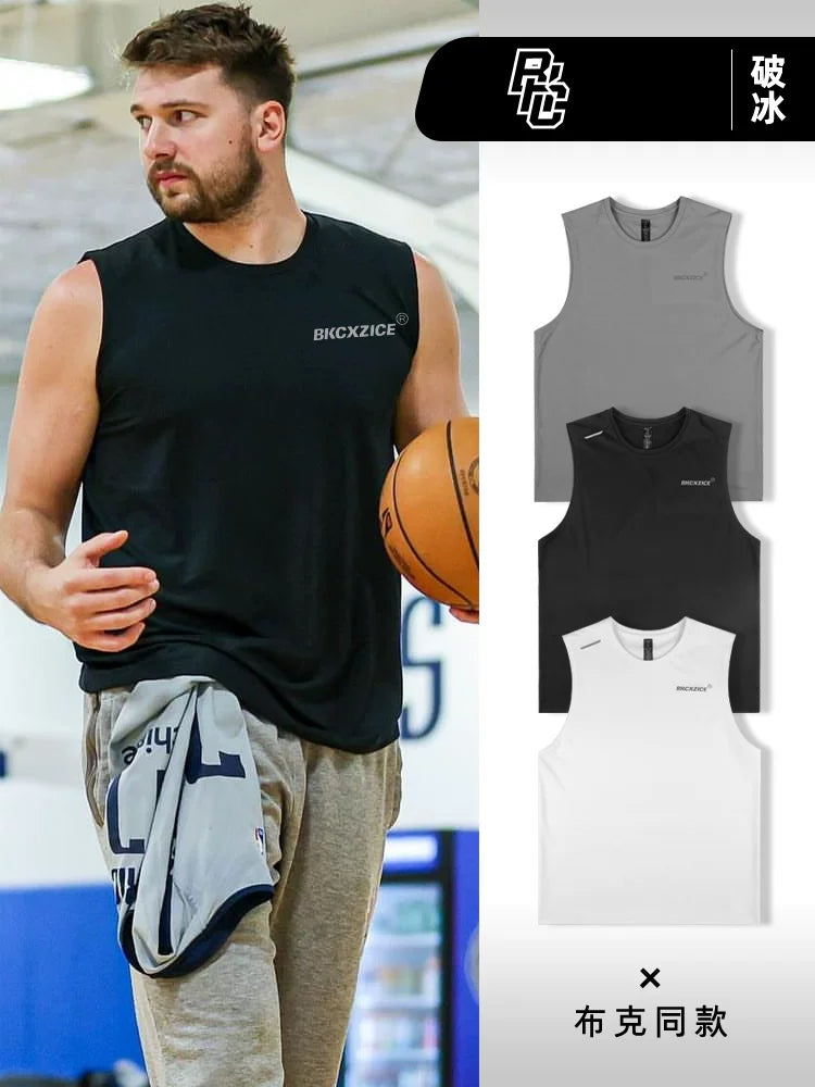 Doncic Irving Amerika basketbol jileti məşq kostyumu boş tez quruyan sərin qaçış idman kostyumu qolsuz kişilər