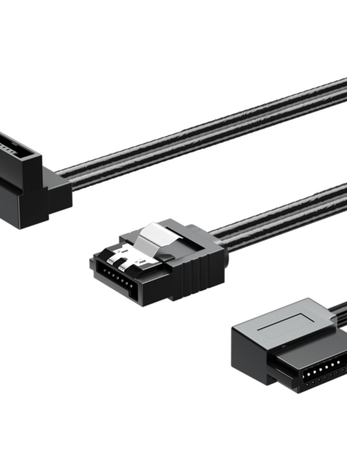 Qara sata3.0 6Gbps məlumat kabeli, irəli əyilmə, tərs əyilmə, yuxarı əyilmə, aşağı əyilmə, sola əyilmə, sağa əyilmə 10CM~200CM