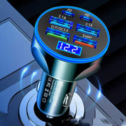 Avtomobil şarj cihazı, mobil telefonlar üçün super sürətli şarj, siqaret alışqanı adapteri, beş dəlikli avtomobil şarj cihazı başlığı, avtomobil USB interfeysi