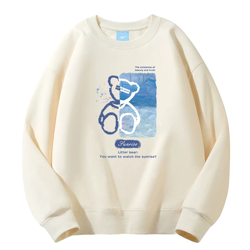 GLM Kişi və Qadınlar üçün Yun Astarlı Dəyirmi Yaxalı Sviter, Payız/Qış İstiliyi, Ağır Çəkili Stil, Amerika Boş Forması, Dəbli Brend Əsas Qat, Kişi Geyimləri